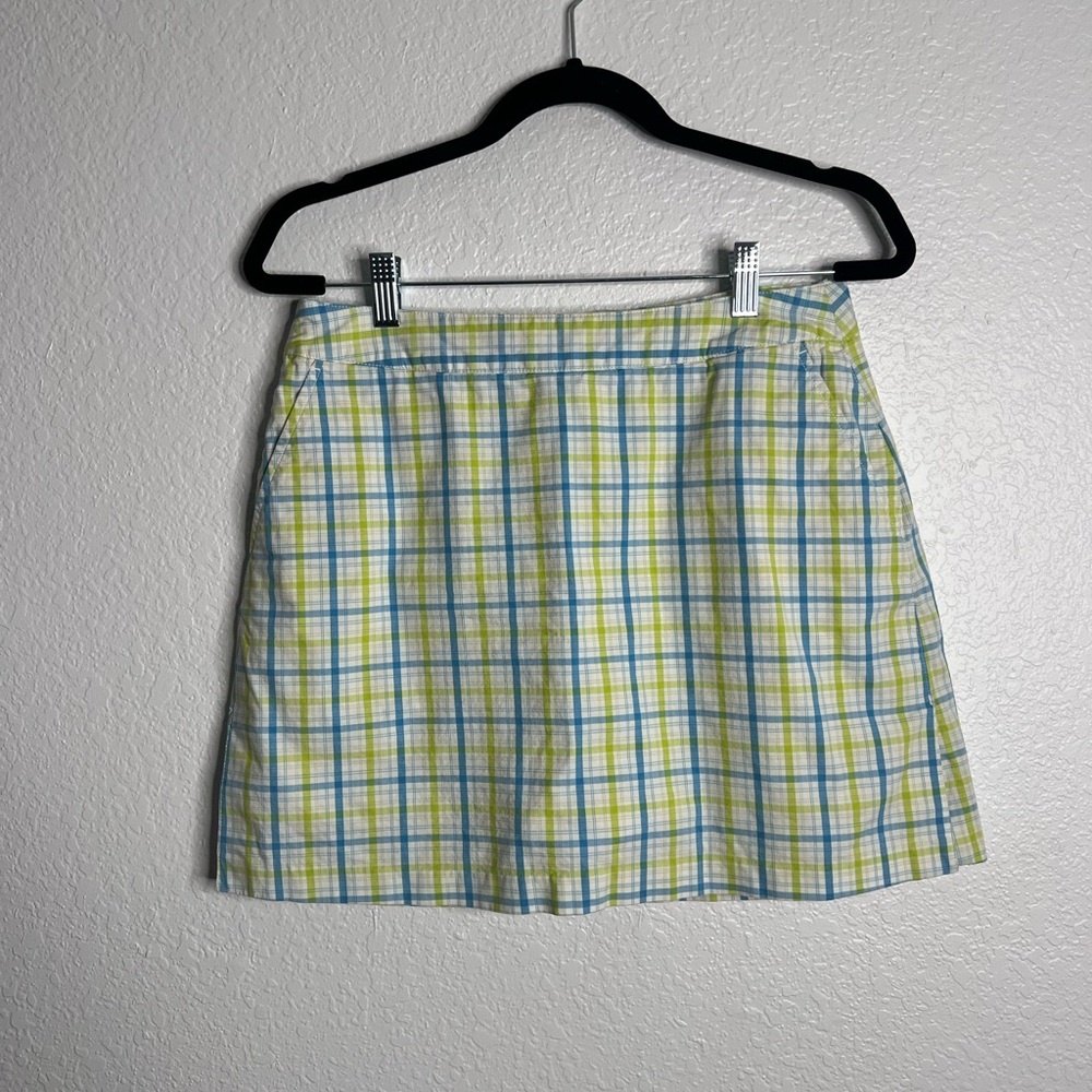 Vintage Y2K Adidas Blue and Green Plaid Skort Size 8